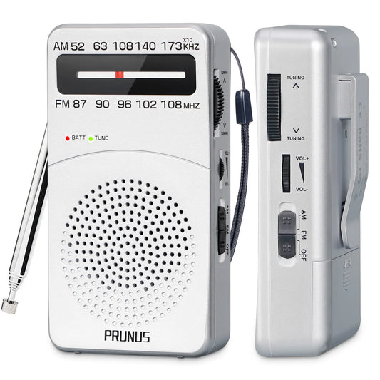 PRUNUS J-166 Portable AM FM Radio With Tuning Light