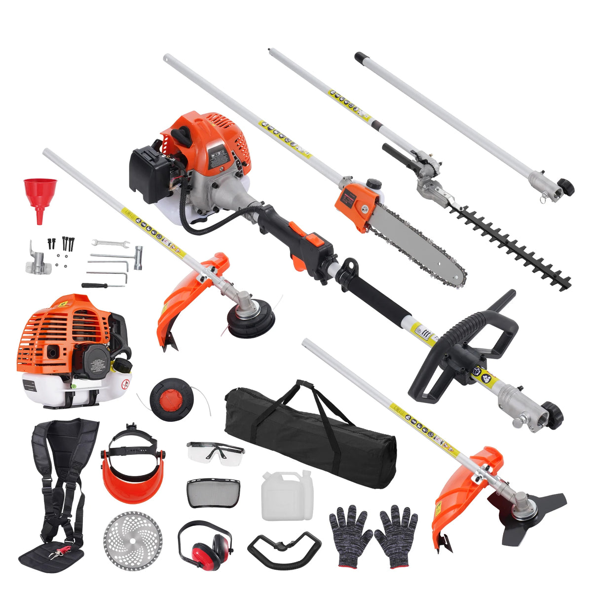 SucceBuy 6 In 1 Gas Powered Multifunctional Garden Trimmer