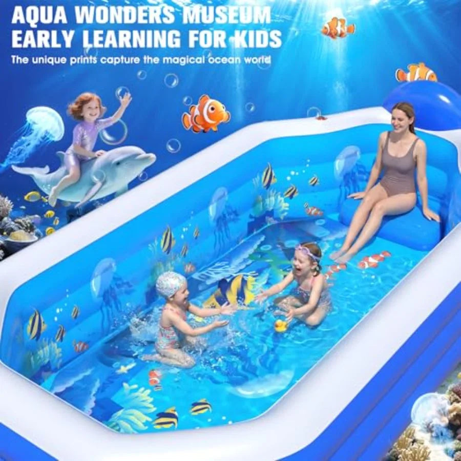 Backyard Inflatable Pool For Kids And Adults With Canopy Built In