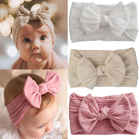 Solid Color Baby Headband Bow Nylon Hair Band Accessories
