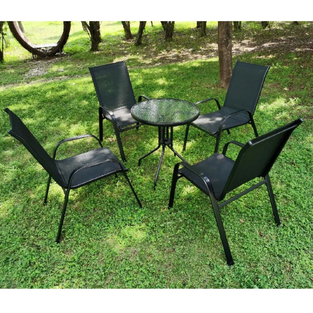 Homfa Folding Garden Chairs Steel Iron Teslin Fabric High Back