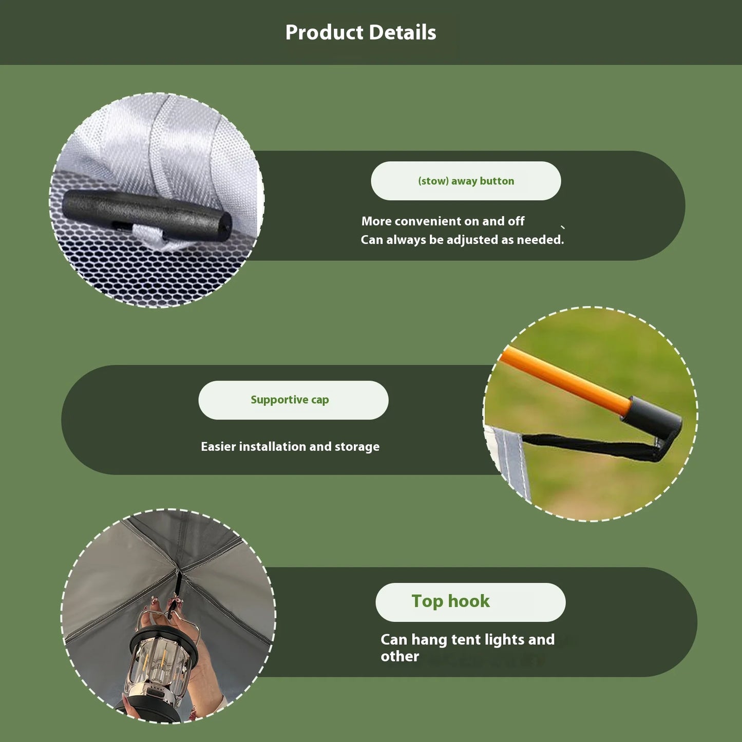 Pakicetus Automatic Opening Tent Sunshade Quick Setup For Two
