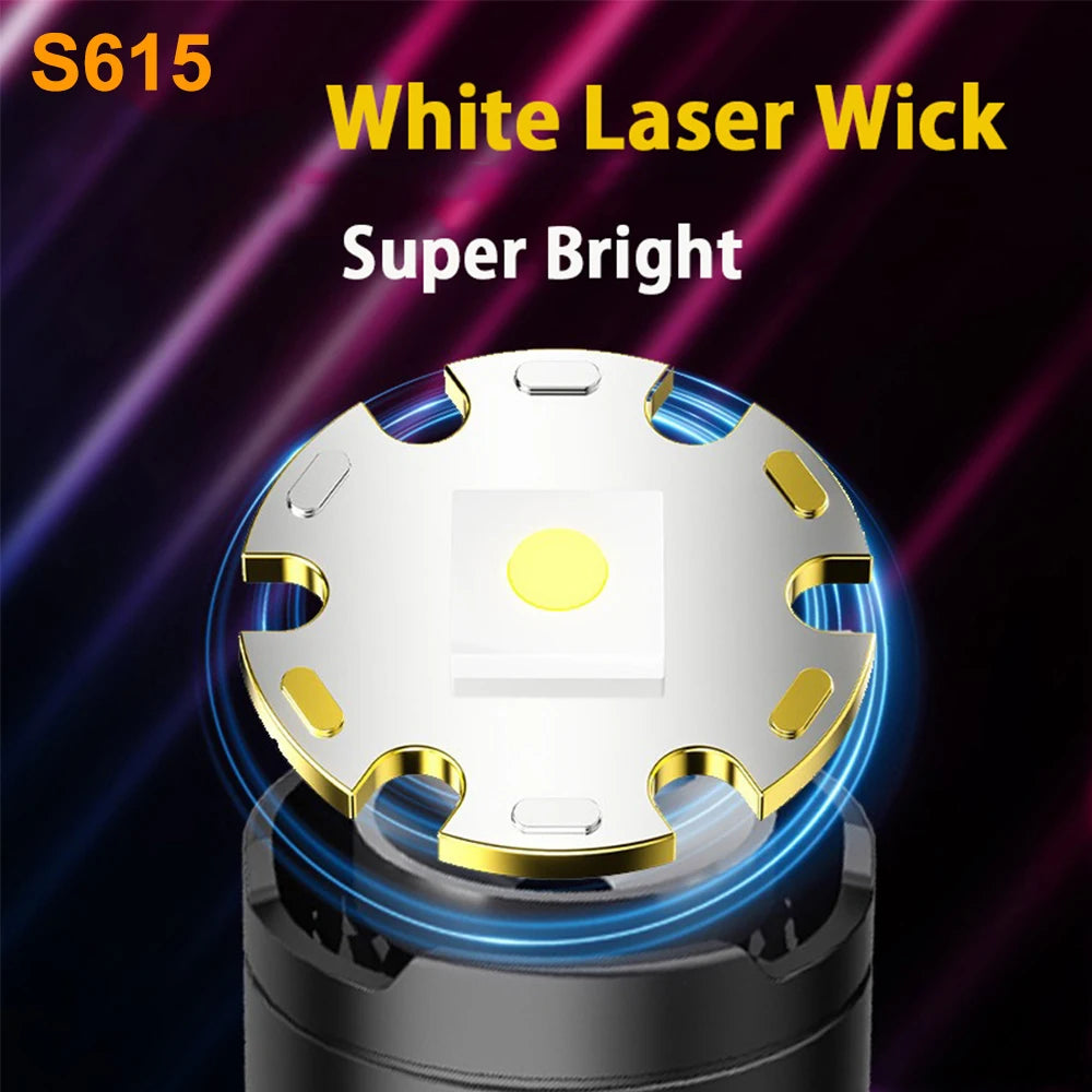 S615 Rechargeable Zoomable LED Flashlight for Outdoor Camping Hiking