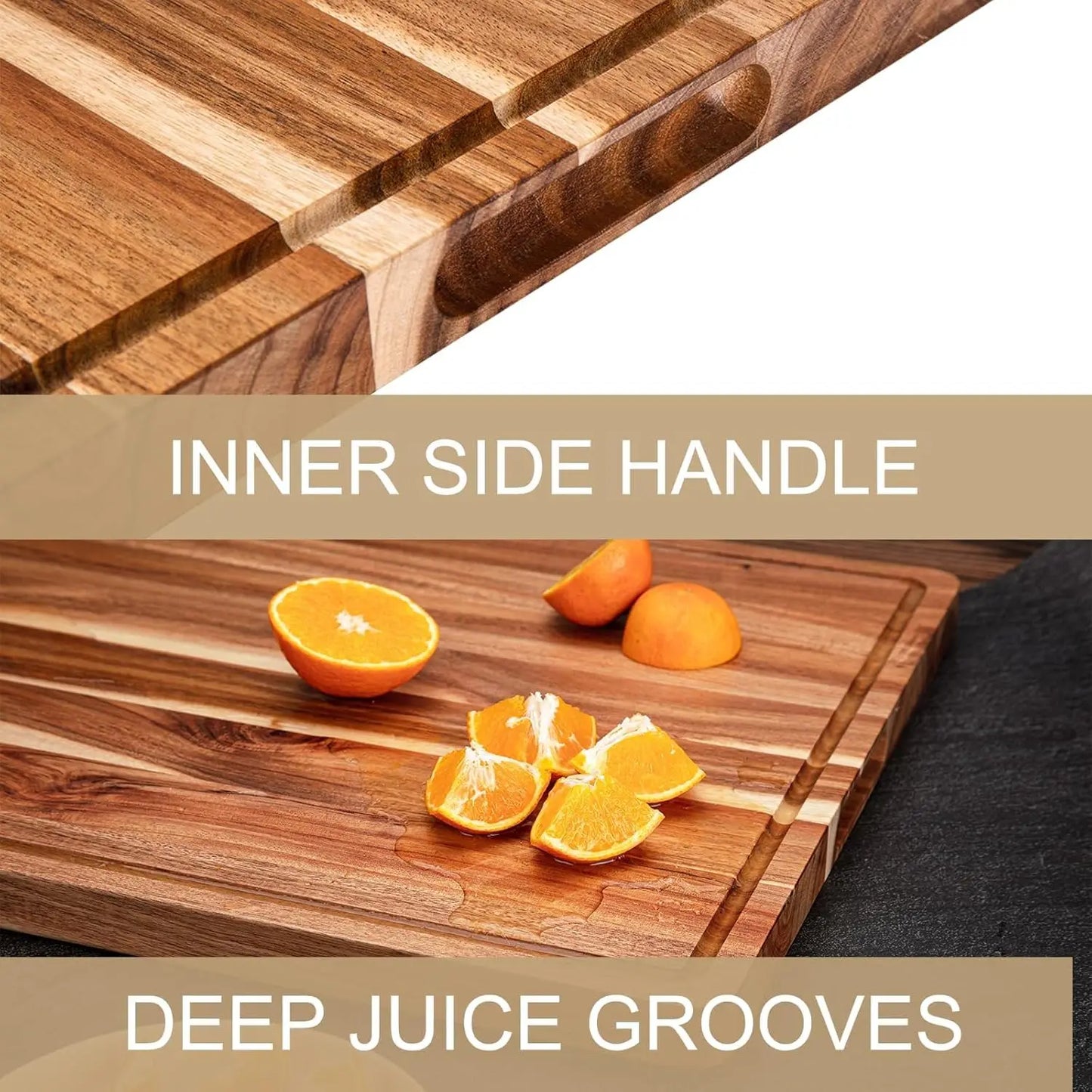 TWISTER.CK Wood Cutting Board Reversible Charcuterie With Juice Groove