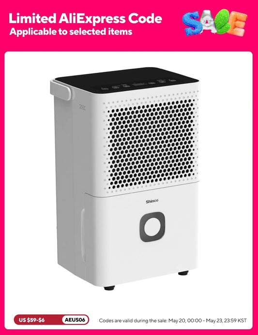 Shinco Dehumidifier For Home And Basements With Drain Hose