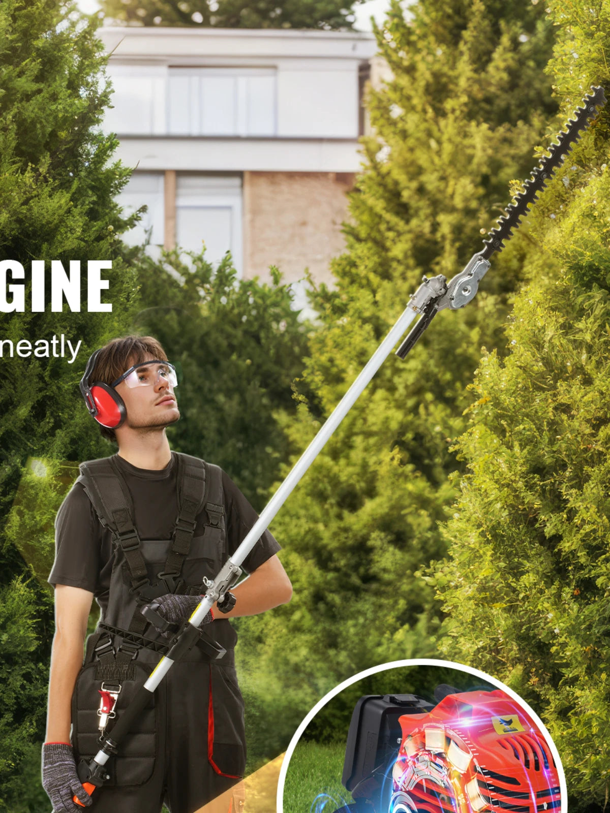 SucceBuy 6 In 1 Gas Powered Multifunctional Garden Trimmer