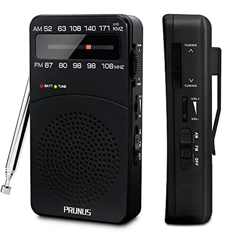 PRUNUS J-166 Portable AM FM Radio With Tuning Light