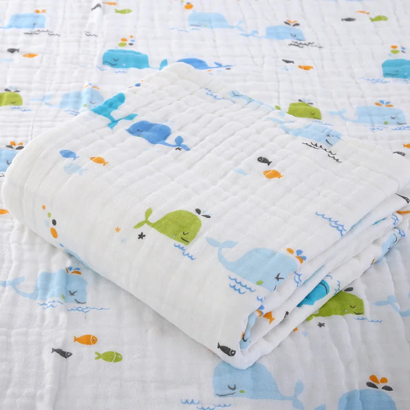 Unisex Cotton Baby Bath Towel and Gauze Washcloth Set for Newborns