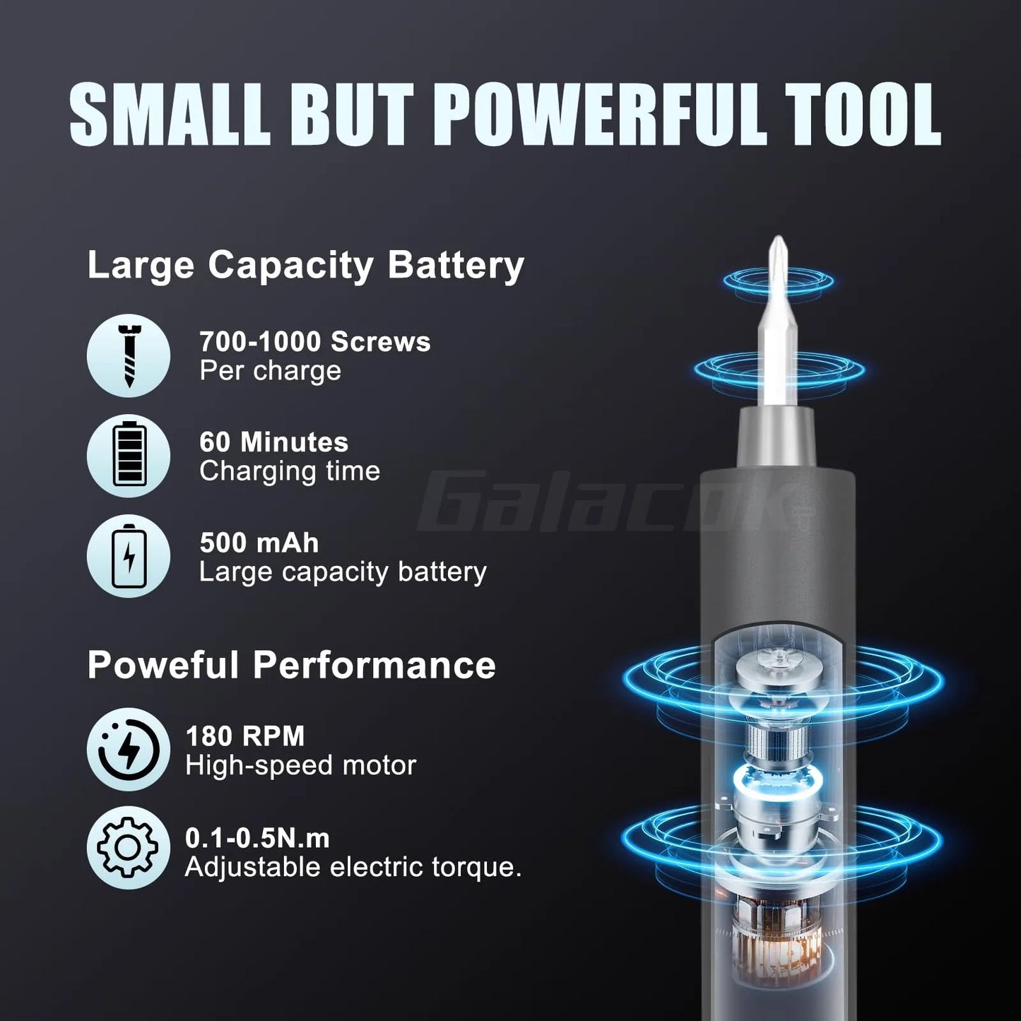 Galacok 49-In-1 Precision Electric Screwdriver Set Magnetic Bits