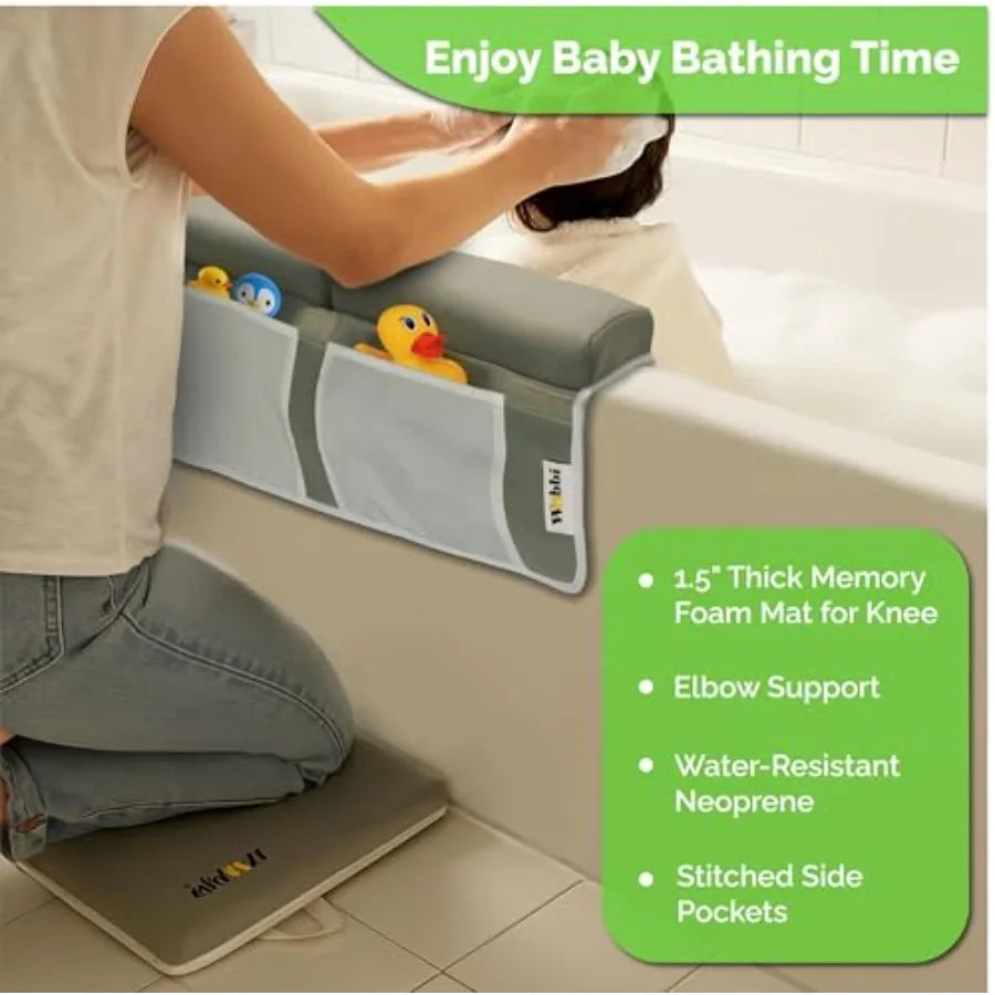 Baby Bath Kneeler And Elbow Rest Pad Set With Non Slip Suction Cups