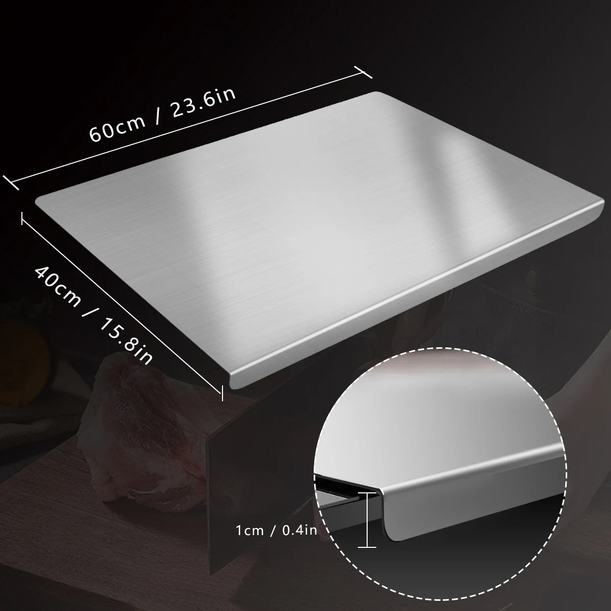 304 Stainless Steel Cutting Board For Kitchen And Food Prep