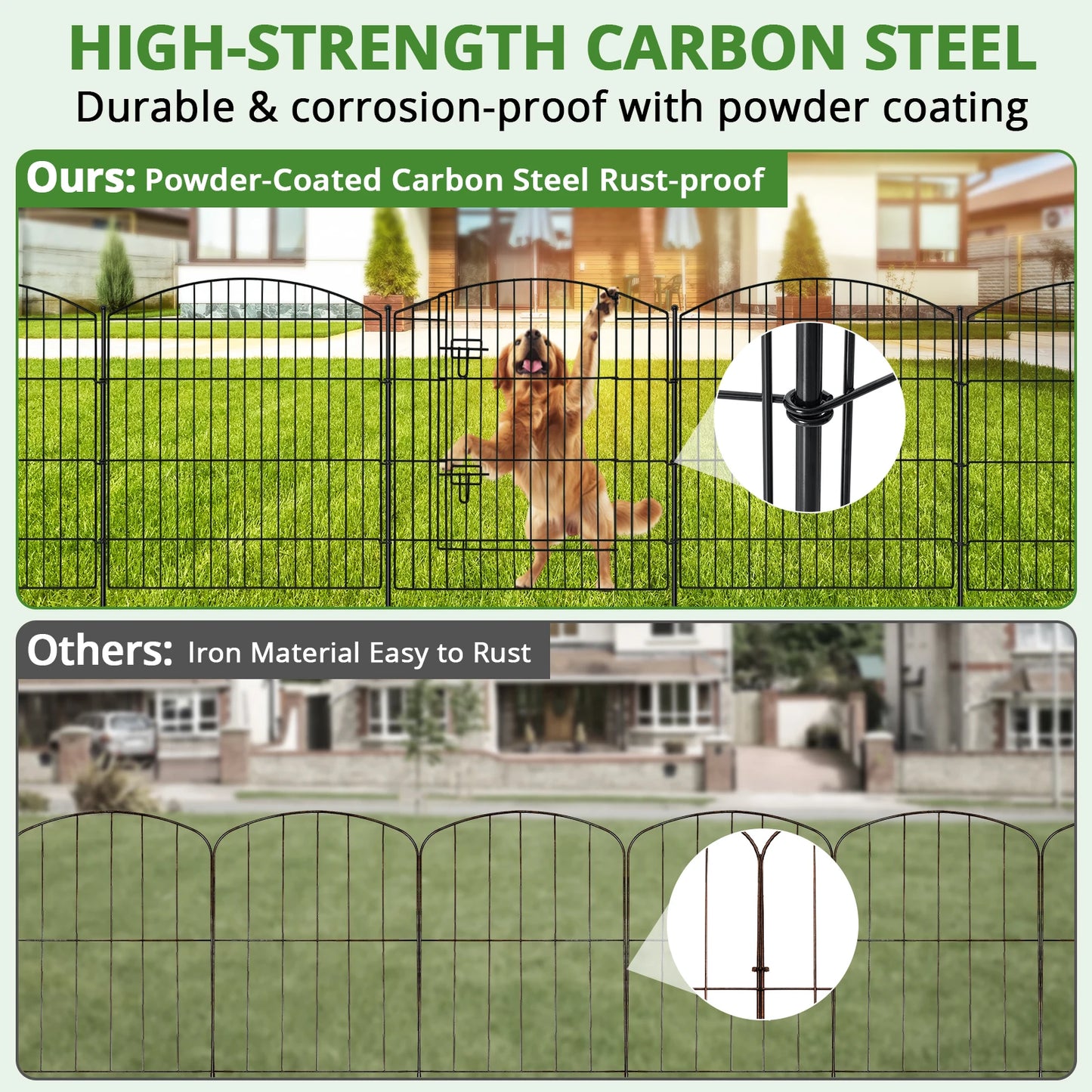 Decorative Garden Fence With Gate Temporary Dog Fencing Outdoor