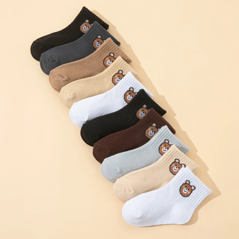 Little Bear Baby Socks Unisex Casual Everyday 10 Pairs