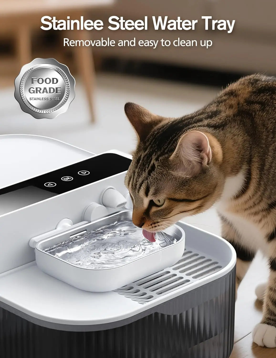 Wireless Pet Water Fountain With No Filters 180-Day Battery