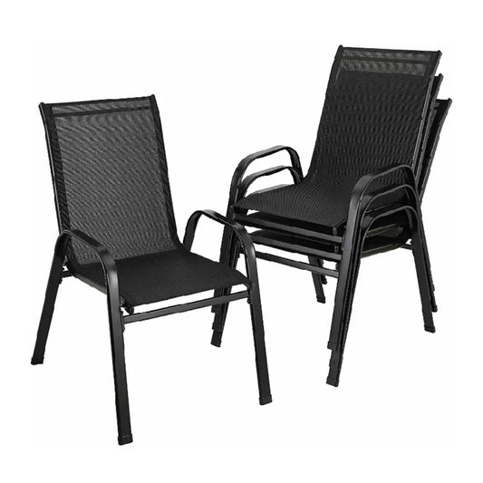 Homfa High-Back Folding Garden Chairs Teslin Fabric Steel-Iron
