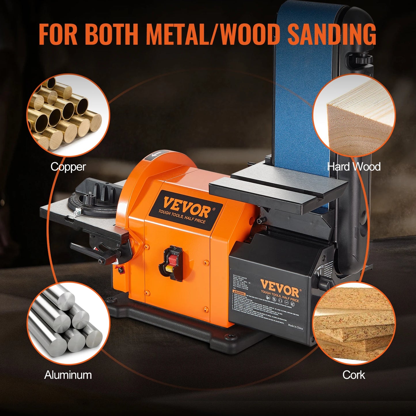 SucceBuy Belt Disc Sander Combo With High Power Induction Motors