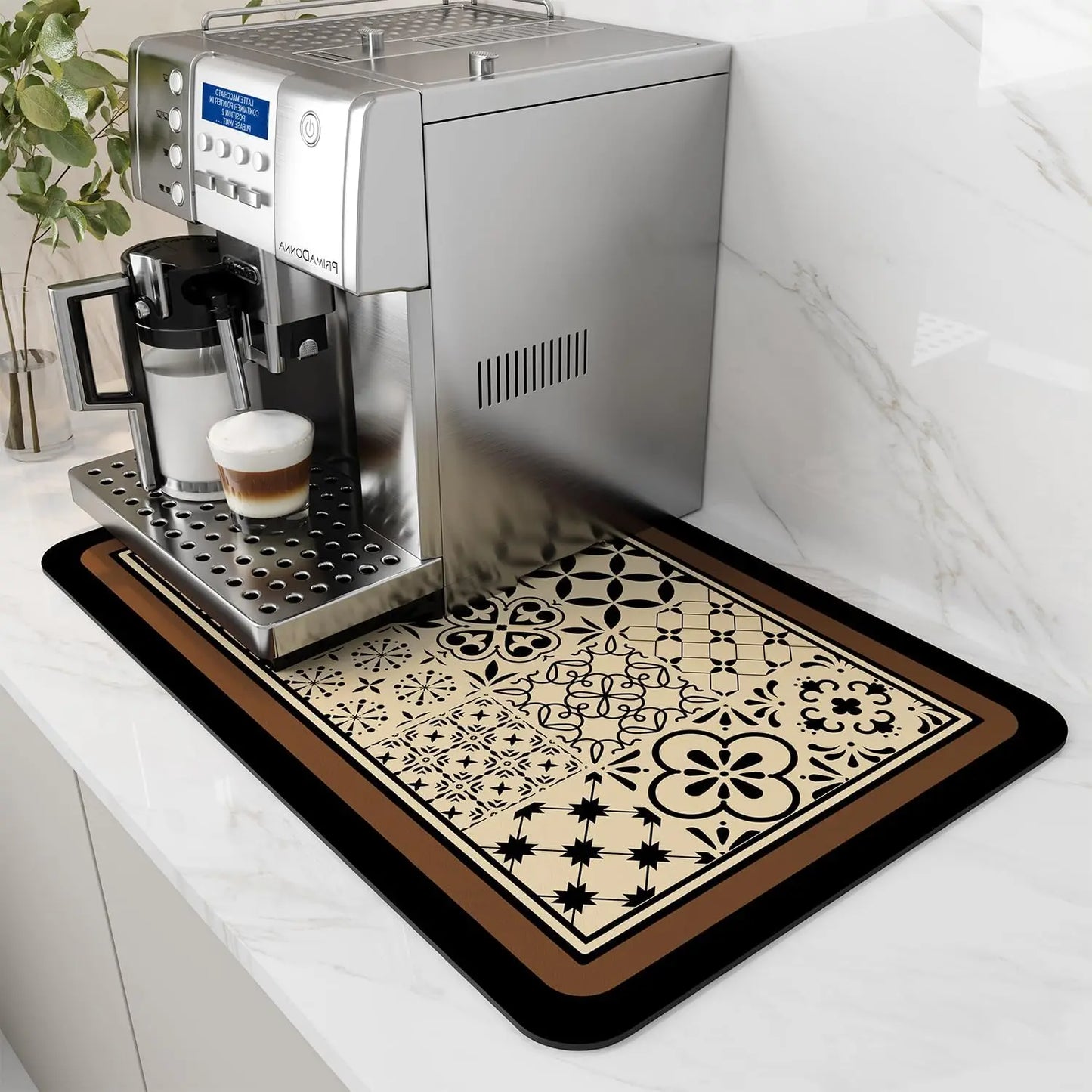 Water-Absorbent Dish Drying Mat With Rubber Backing For Kitchen