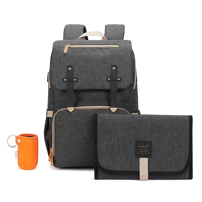 Multifunctional Baby Diaper Bag Backpack With Insulated Bottle Holder