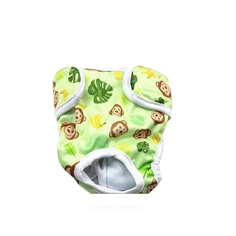Washable Dog Diapers Cartoon Print Physiological Panties For Female Dogs