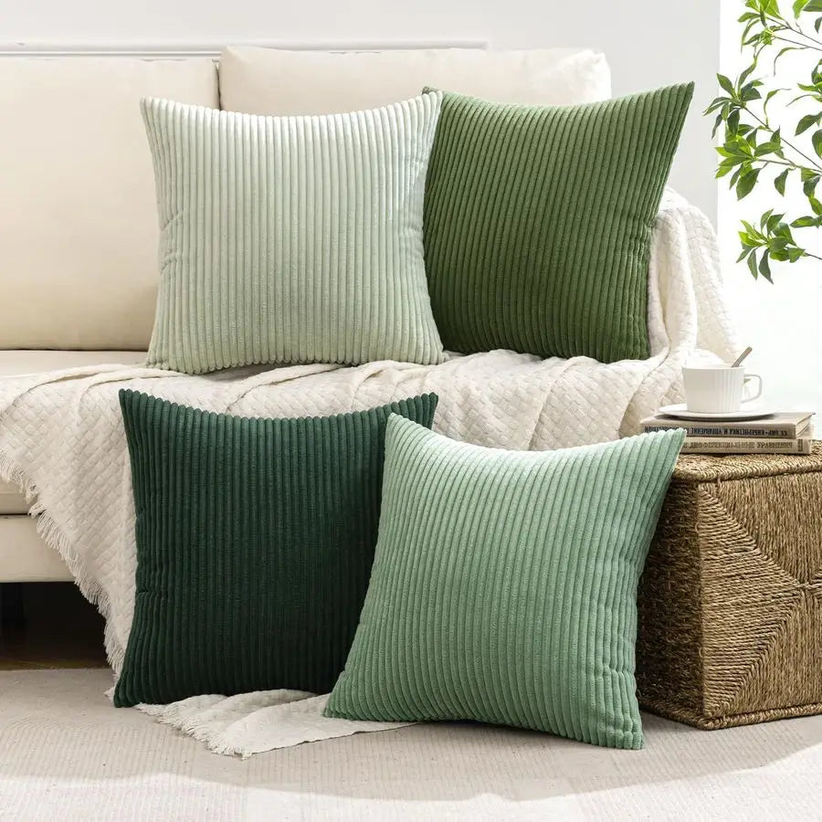 Boho Farmhouse Corduroy Throw Pillow Covers Set Of 4