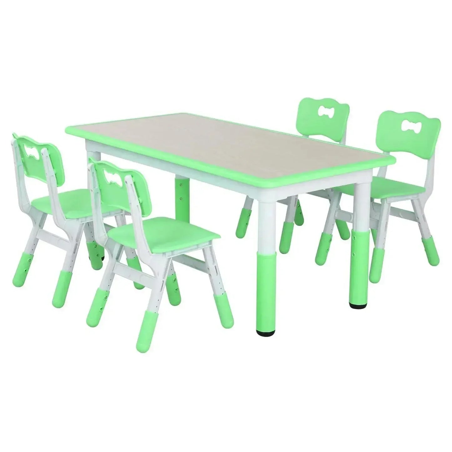 Kids Table and 4 Chairs Set Height Adjustable Toddler Multi-Activity Table Set Study Write, Play for Kids Child Table and Chair