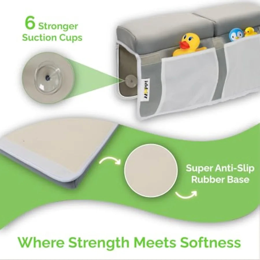 Baby Bath Kneeler And Elbow Rest Pad Set With Non Slip Suction Cups