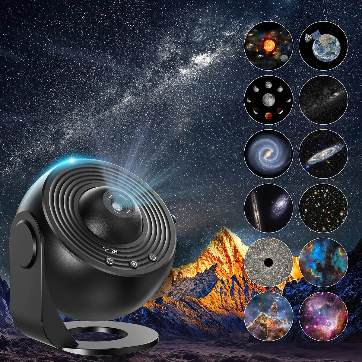 Mexllex 13 In 1 Galaxy Star Projector LED Night Light With 13 Discs