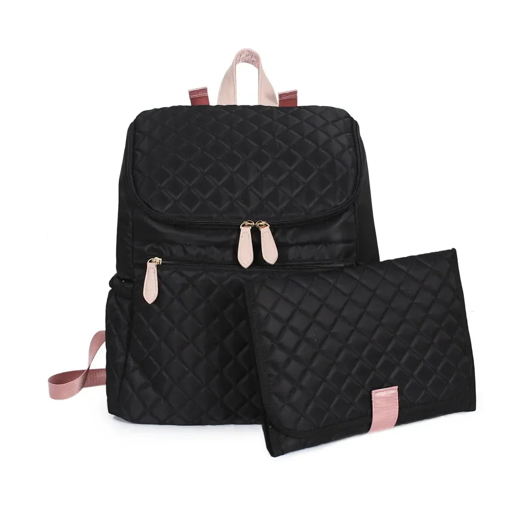 Multifunctional Baby Diaper Bag Backpack With Insulated Bottle Holder