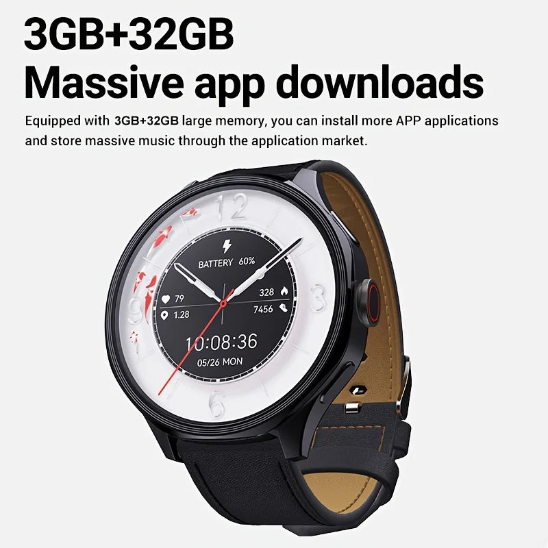 W&O Android 4G Smartwatch With AMOLED Display GPS Rotating Camera