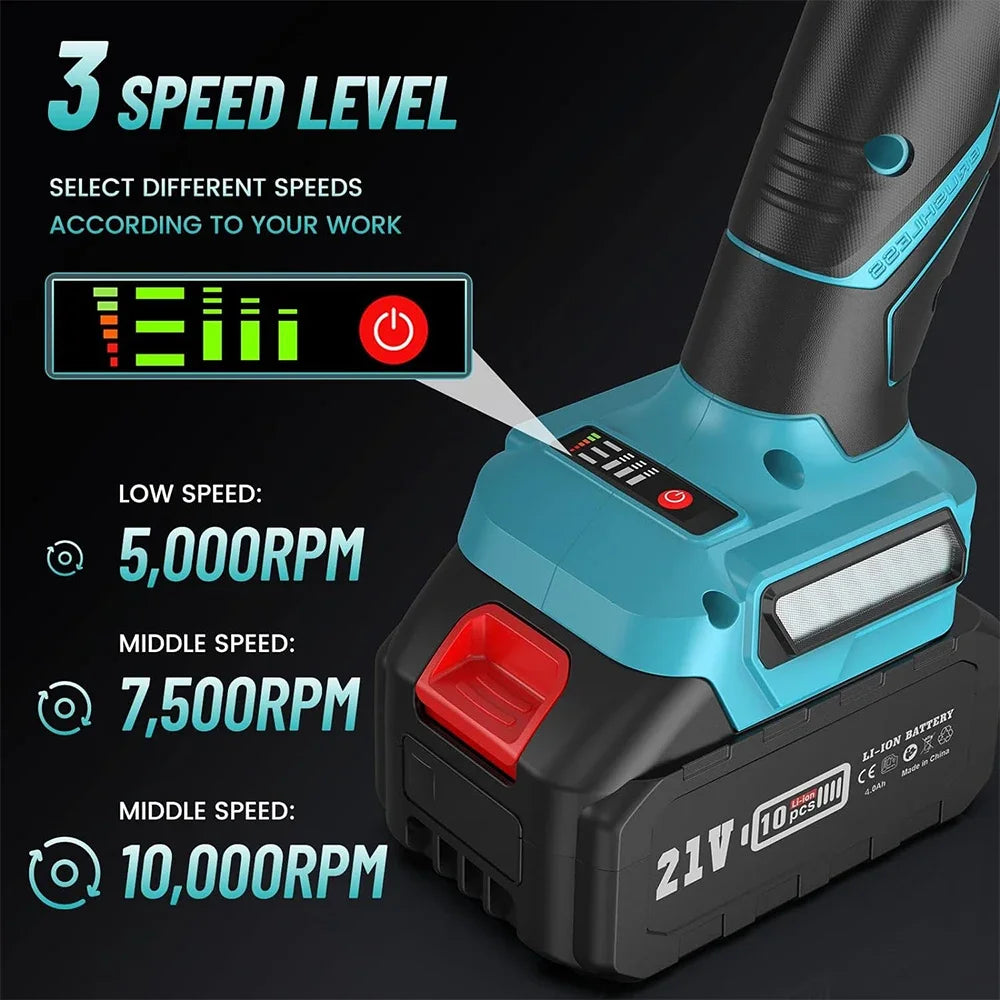 Seesii 21V Brushless Angle Grinder Multifunctional Tool