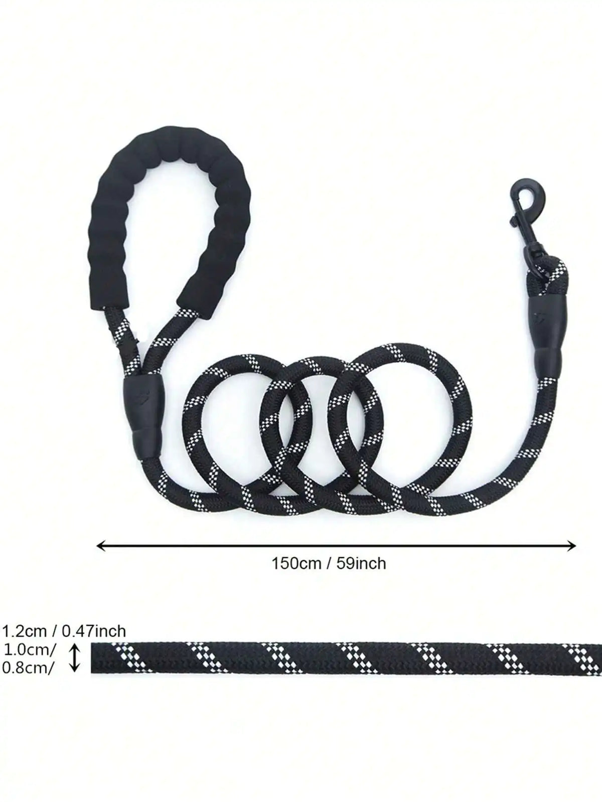 Reflective Nylon Dog Leash With Comfortable Foam Handle