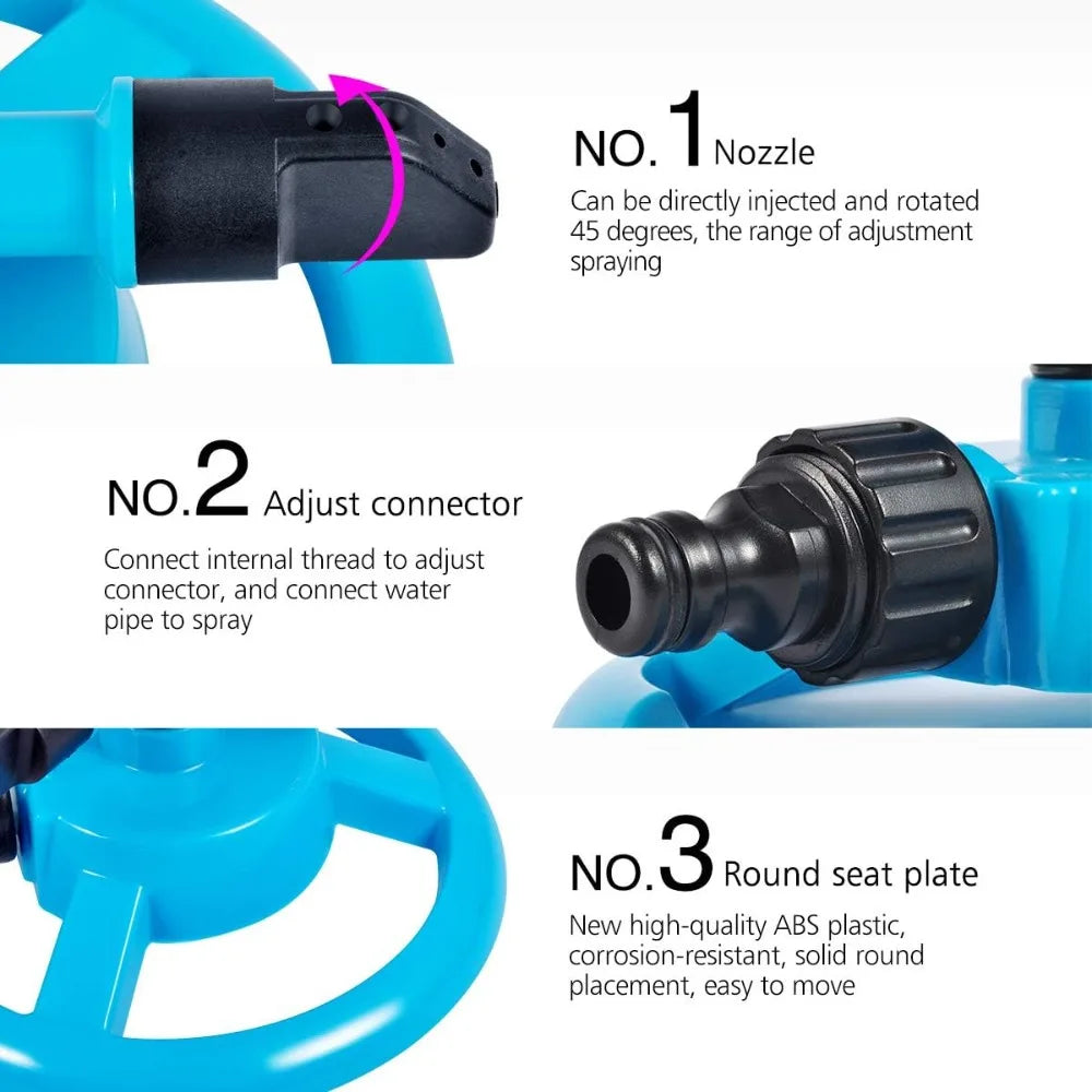 360° Rotating Lawn Sprinkler, Large Area Coverage, Easy Connect, Water-Saving Design