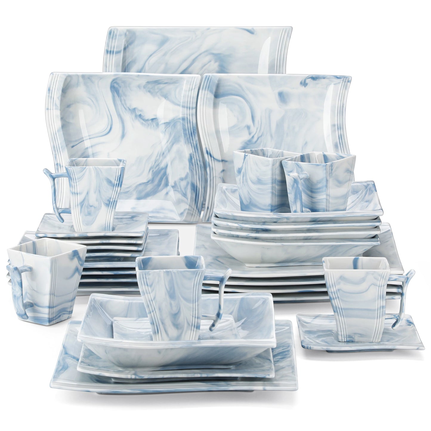 MALACASA Porcelain Dinnerware Set for Everyday Use
