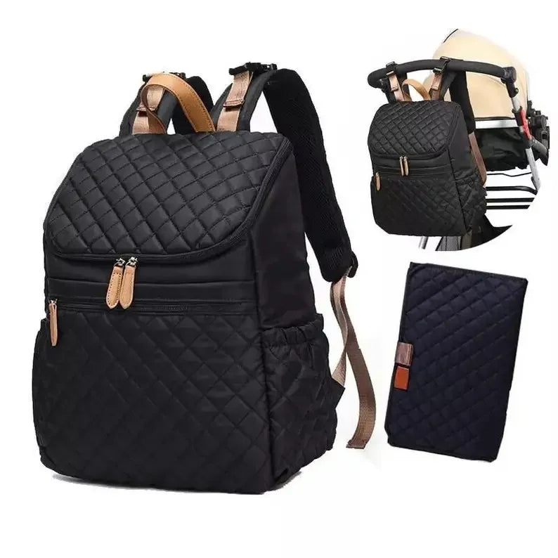 Multifunctional Baby Diaper Bag Backpack With Insulated Bottle Holder