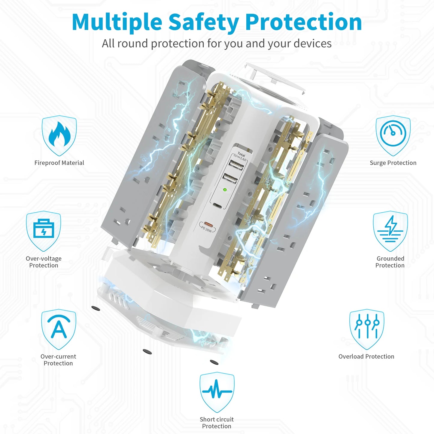 Passus 4-Layer Extension Tower With PD Fast Charging
