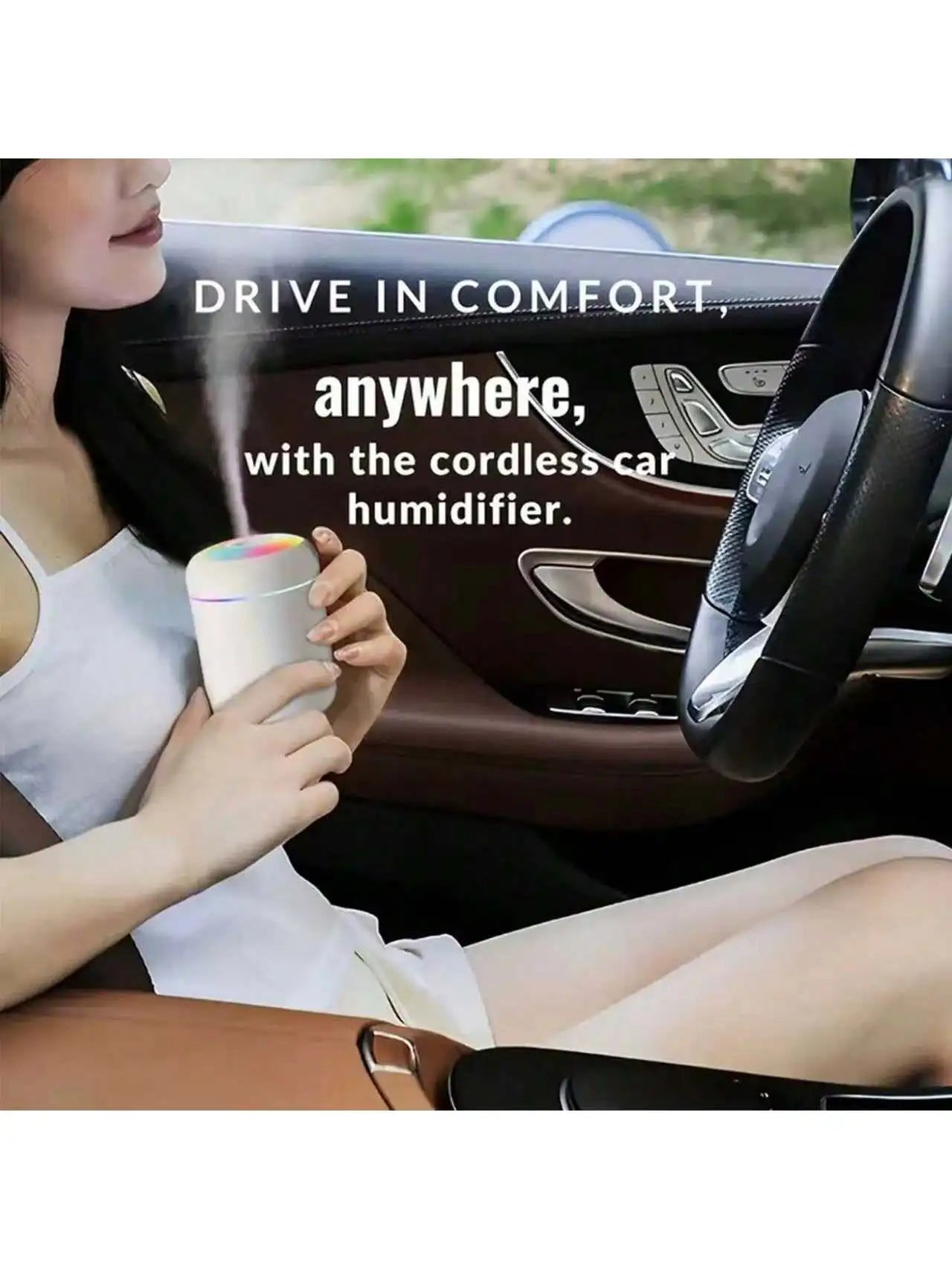 Mini USB Car Humidifier Aroma Diffuser Cute Desktop Mood Light
