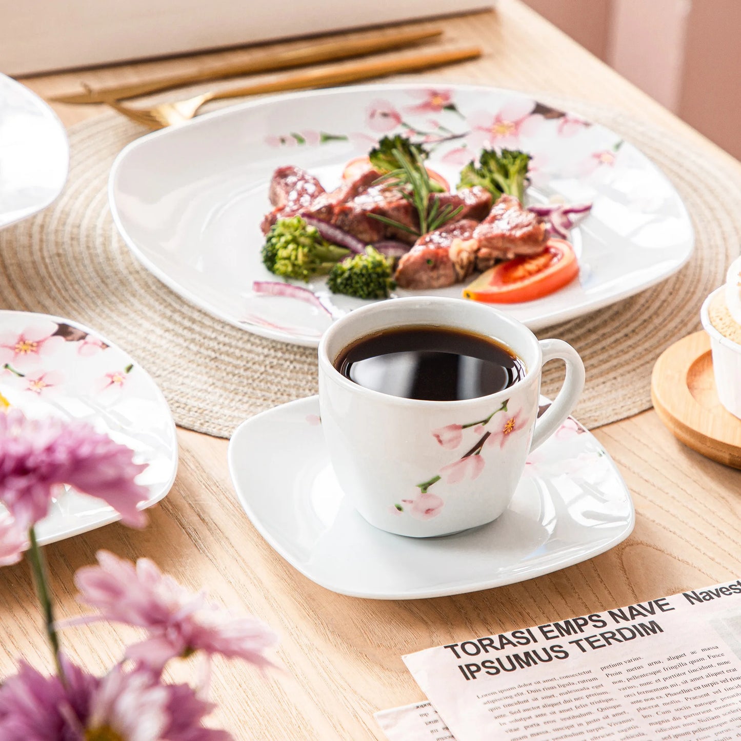 Malacasa Annie Porcelain Dinnerware Set For 12 People