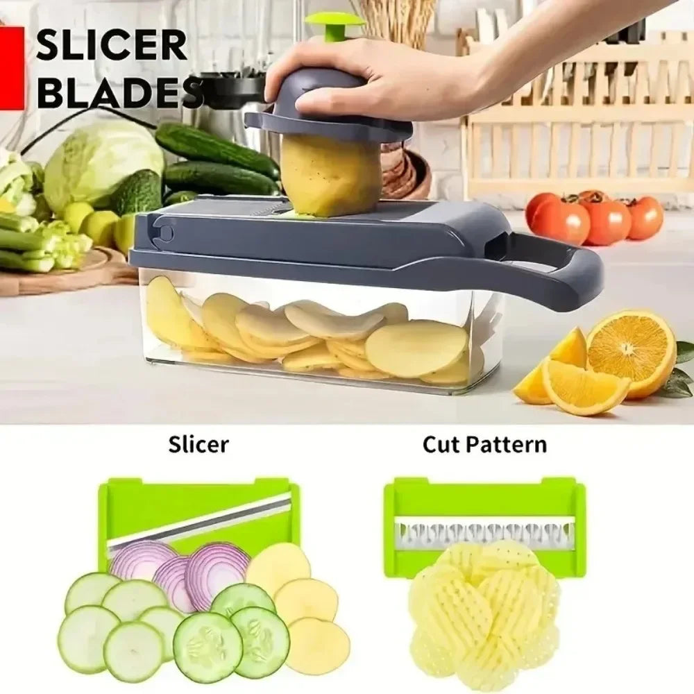 AEDG Multifunctional Vegetable Chopper Slicer Dicer Grater With Handle Set