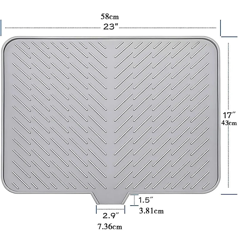 NONECN Silicone Draining Mat For Kitchen Non Slip Heat Resistant Sink Mat