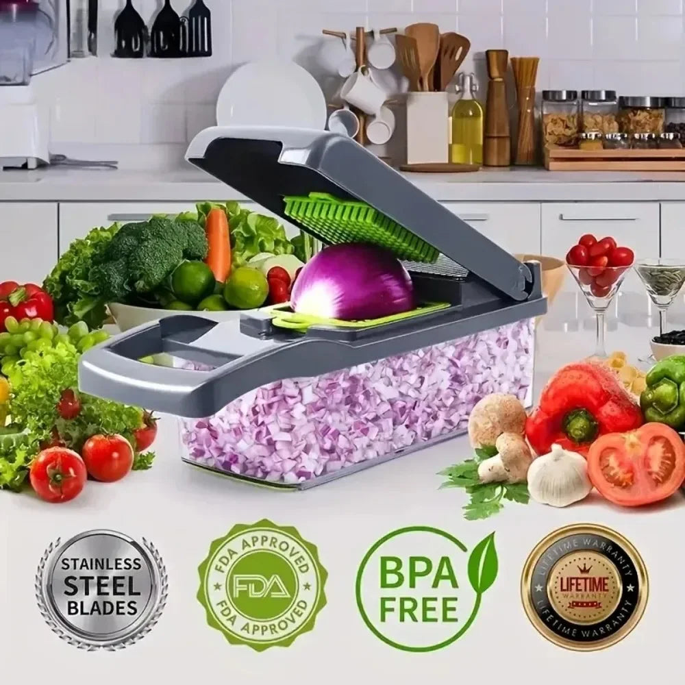 AEDG Multifunctional Vegetable Chopper Slicer Dicer Grater With Handle Set