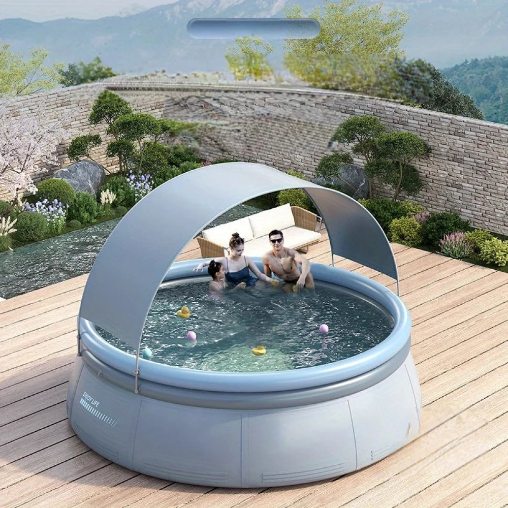 Outdoor Inflatable Swimming Pool 3 Layer Reinforced PVC 1200 Gallons