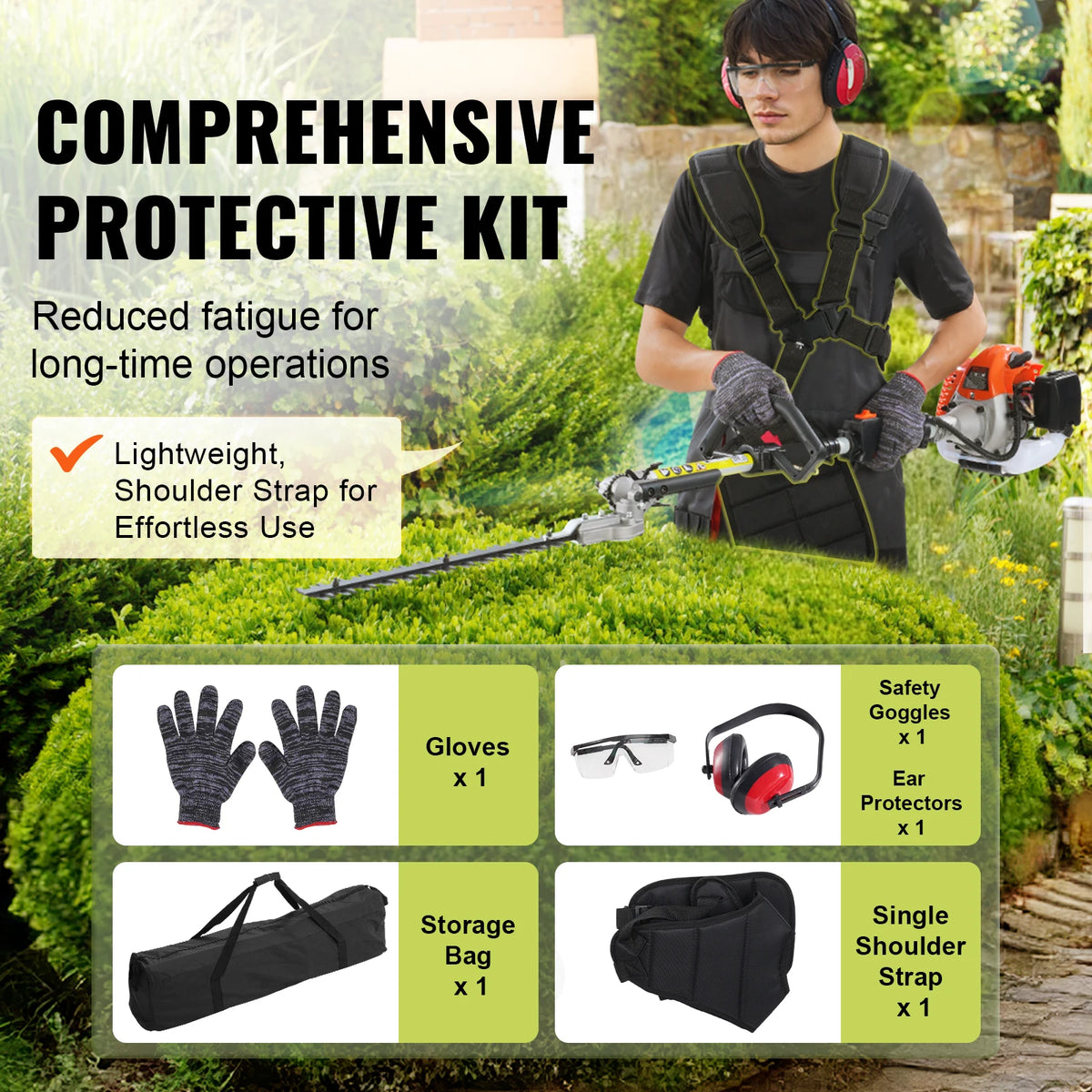 SucceBuy 6 In 1 Gas Powered Multifunctional Garden Trimmer
