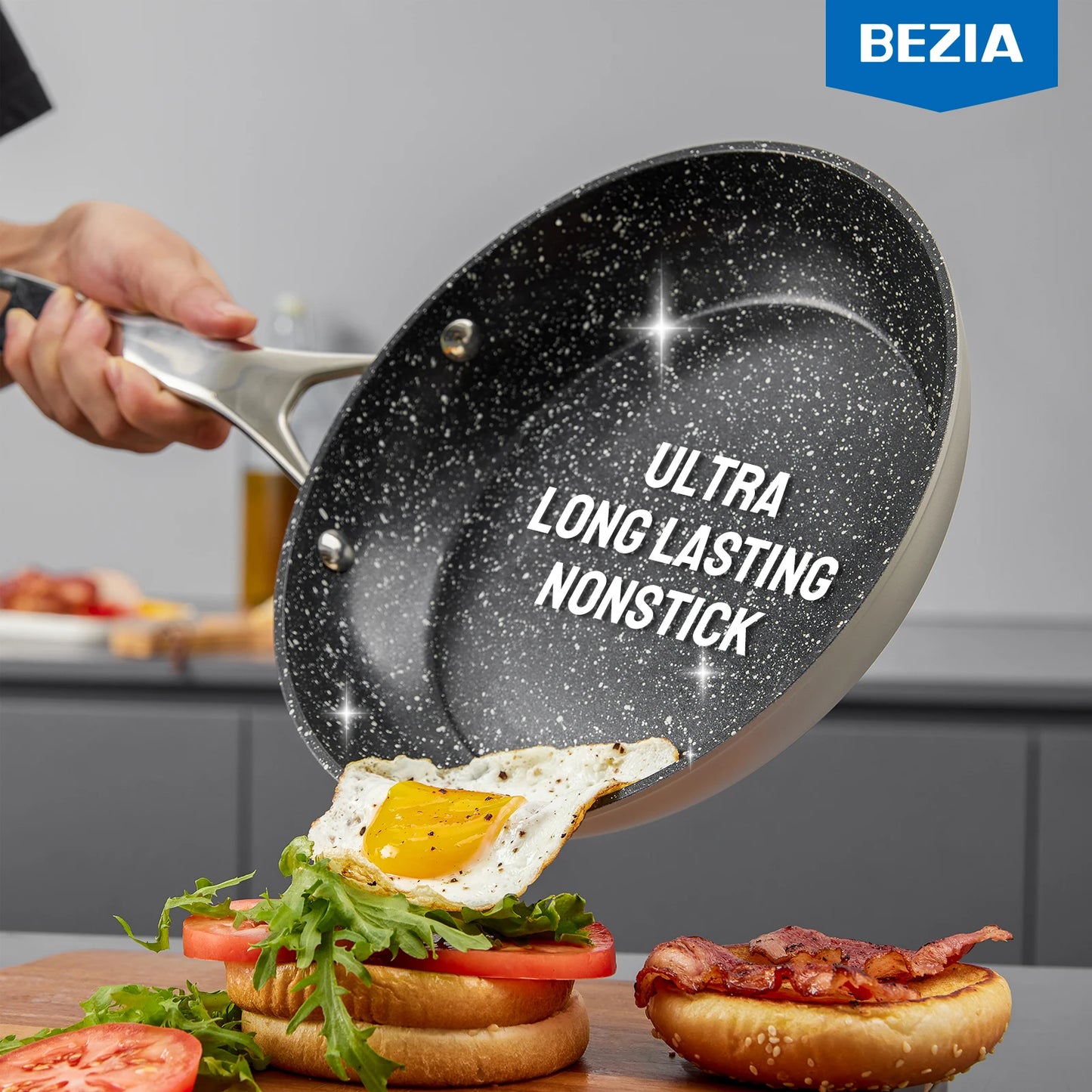 Bezia Induction Cookware Nonstick Pots and Pans Set