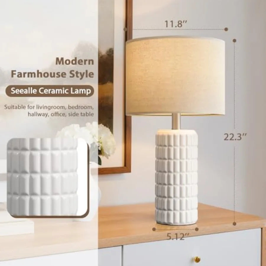 Set Of 2 Modern Ceramic Table Lamps For Living Room
