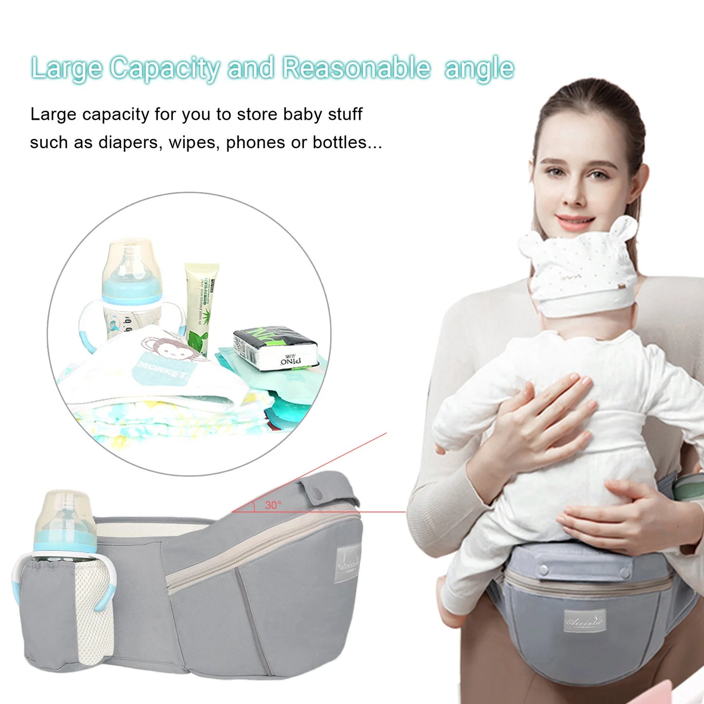 NONECN Ergonomic Baby Carrier Backpack Infant Front Facing Kangaroo