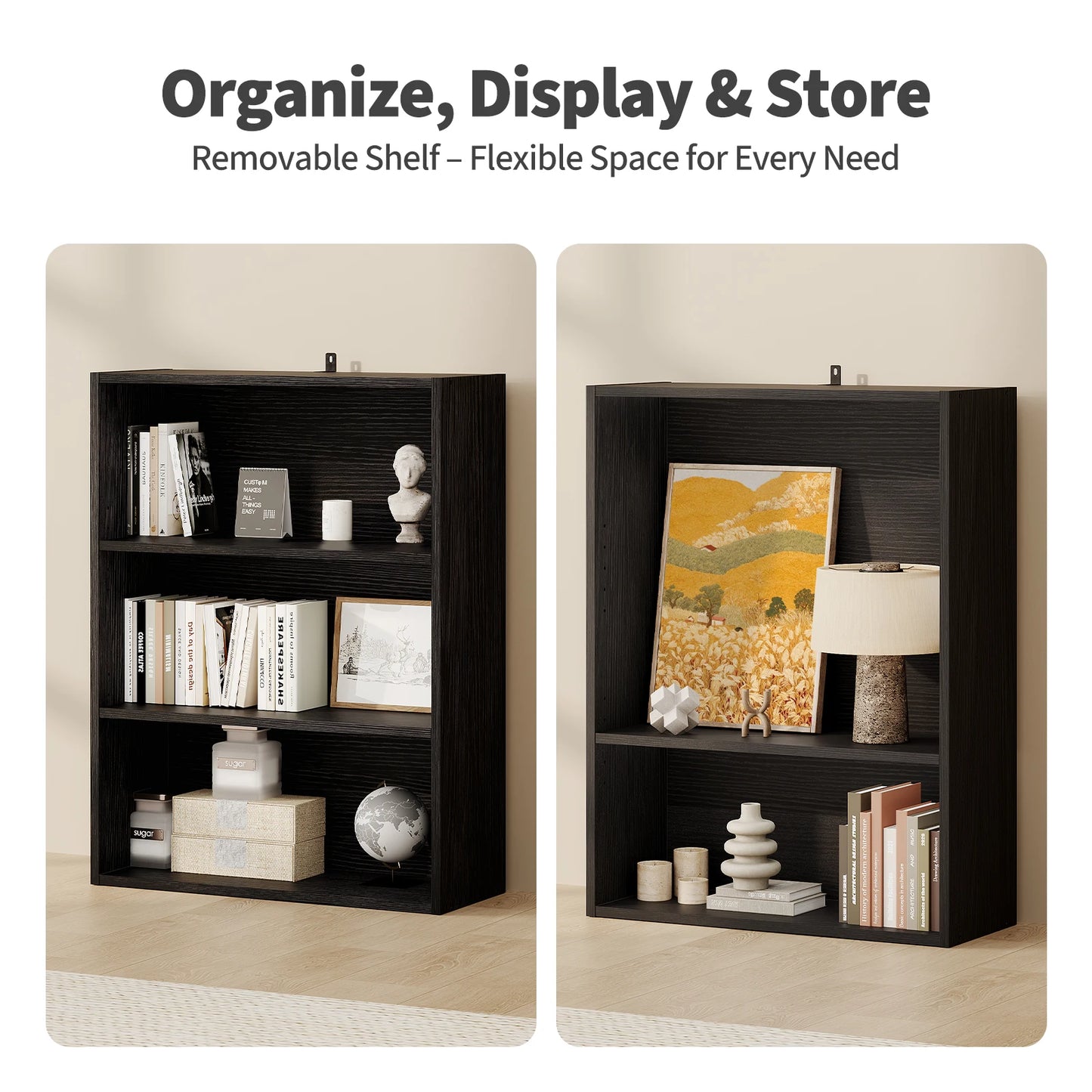 MCQ Wooden Five Tier Bookshelf Storage For Living Room