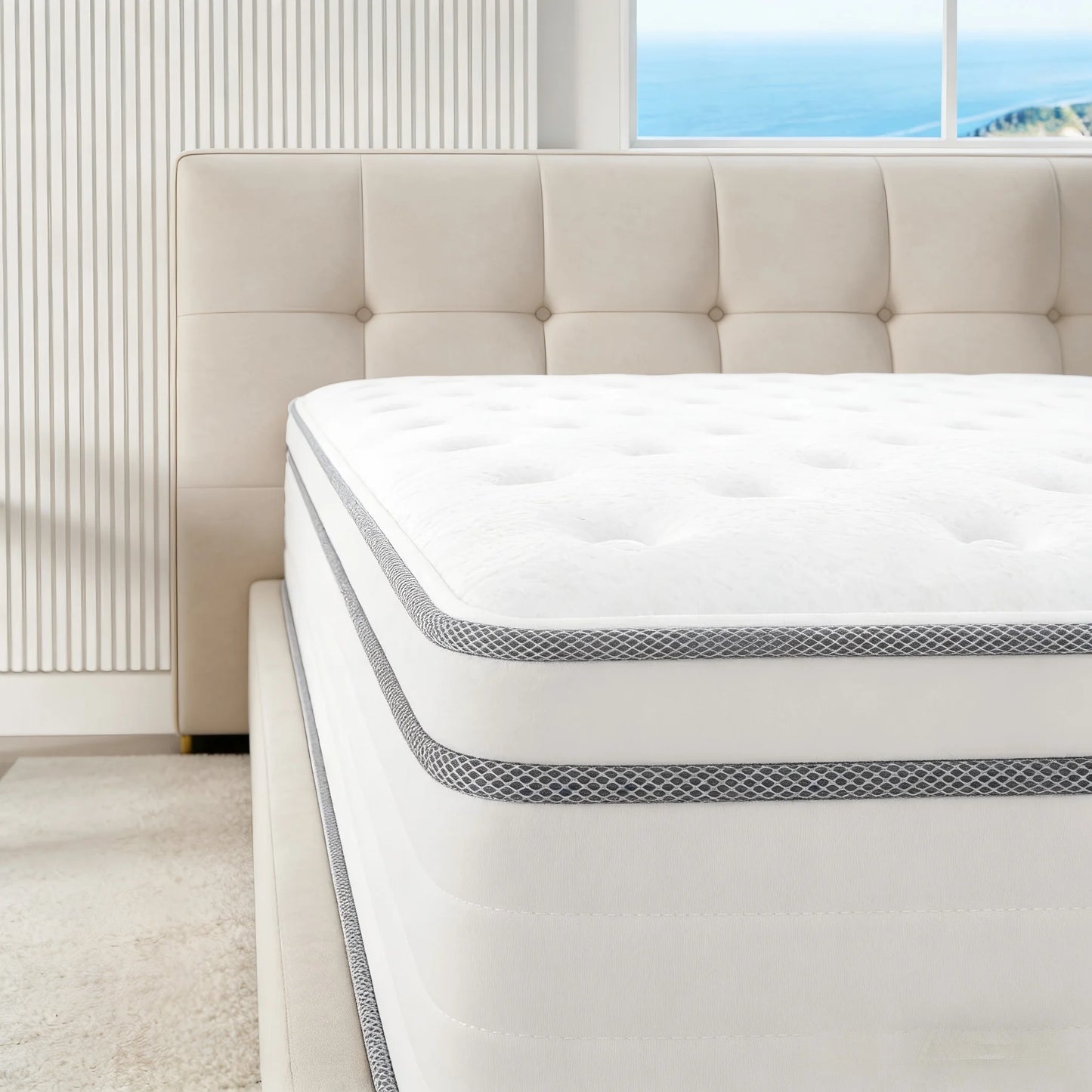 Madevos Hybrid Pocket Spring Memory Foam Mattress Fiberglass Free