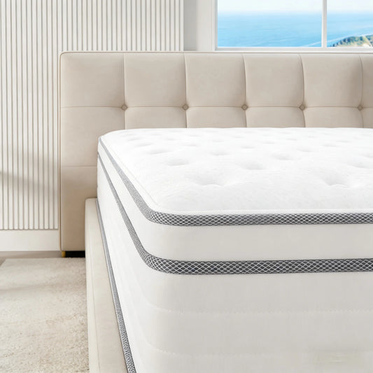 Madevos Hybrid Pocket Spring Memory Foam Mattress Fiberglass Free