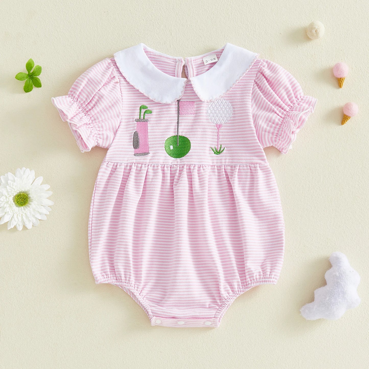 Floral Toddler Romper With Ruffle Sleeves Bow Detail Baby Girls