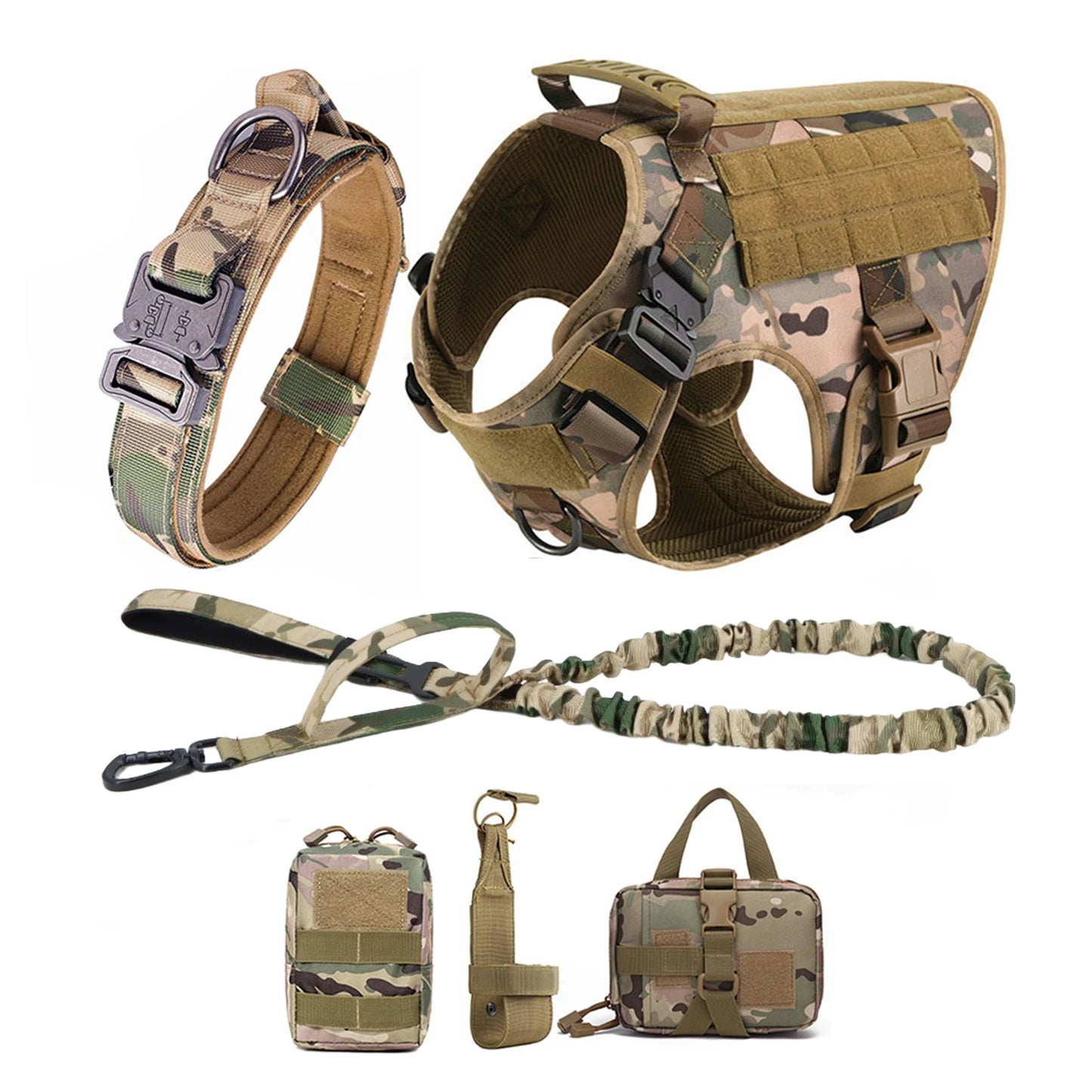 PETRAVELCN Tactical Dog Harness Molle Vest for Dogs